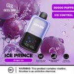 Geek Bar Ice Prince 50000 Puffs Disposable Vape grape ice