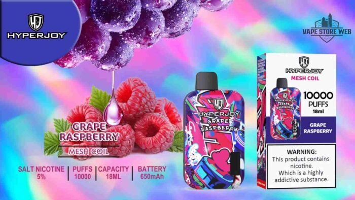 HYPERJOY Limited Edition 10000 Puffs Disposable Vape In UAE grape raspberry