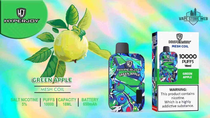 HYPERJOY Limited Edition 10000 Puffs Disposable Vape In UAE green apple