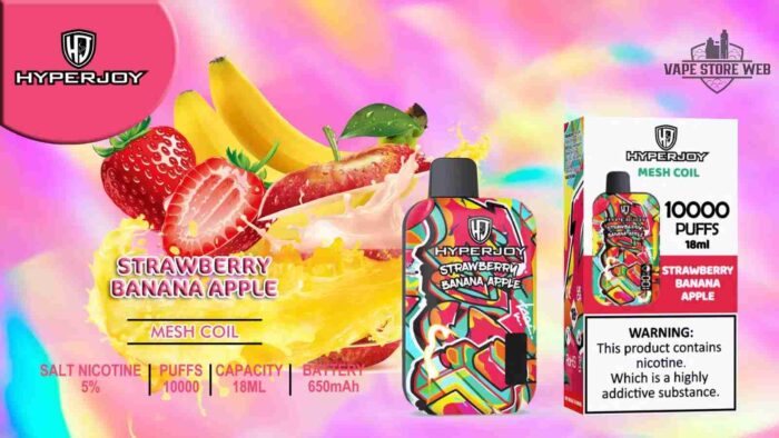 HYPERJOY Limited Edition 10000 Puffs Disposable Vape In UAE strawberry banana apple