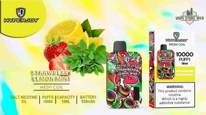 HYPERJOY Limited Edition 10000 Puffs Disposable Vape In UAE strawberry lemon mint