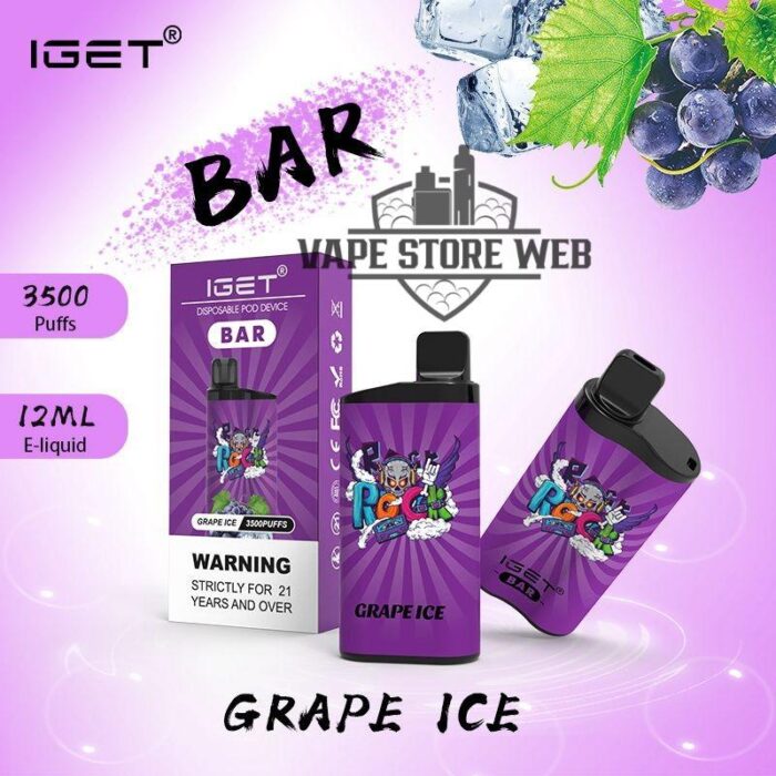 iget bar 3500 puffs disposable vape in dubai grape ice