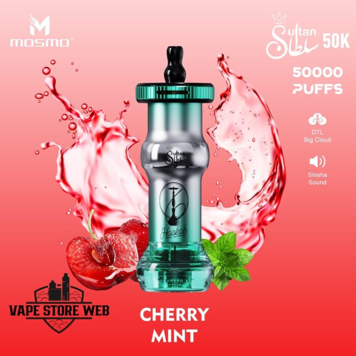 mosmo sultan 50k puffs shisha style 50mg disposable vape in dubai cherry mint