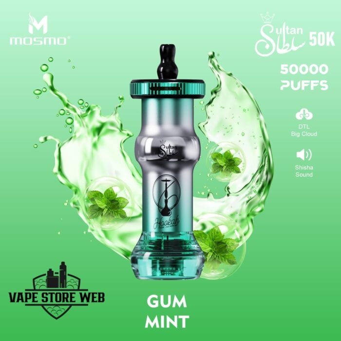 mosmo sultan 50k puffs shisha style 50mg disposable vape in dubai gum mint