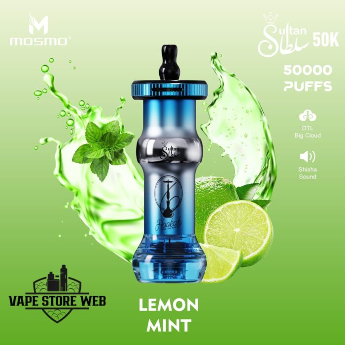 mosmo sultan 50k puffs shisha style 50mg disposable vape in dubai lemon mint
