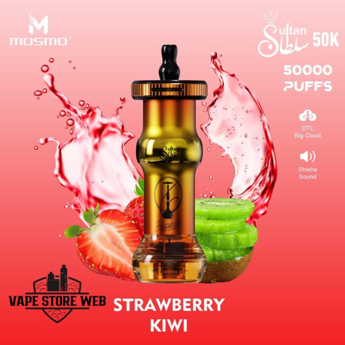 mosmo sultan 50k puffs shisha style 50mg disposable vape in dubai strawberry kiwi