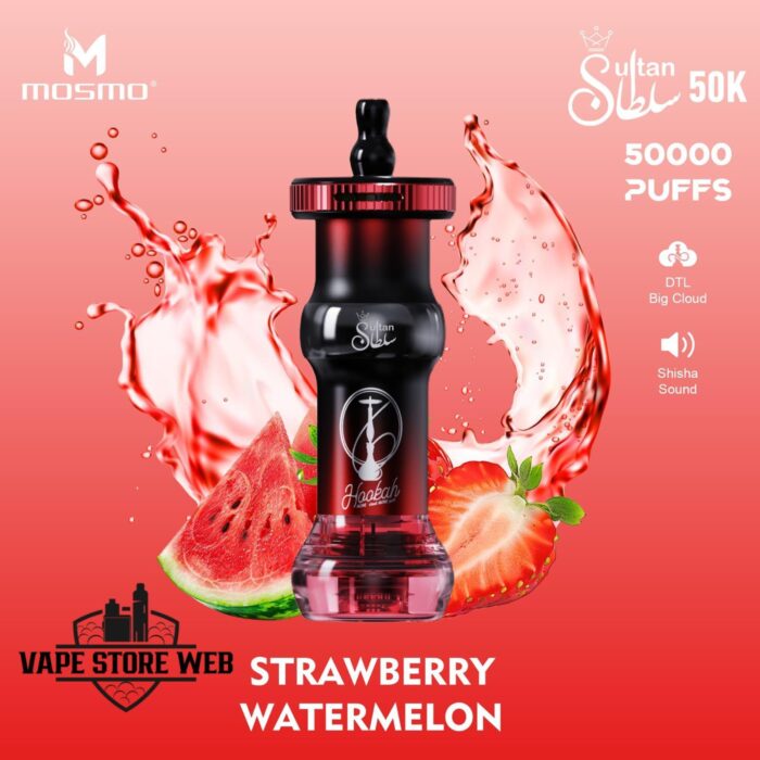 mosmo sultan 50k puffs shisha style 50mg disposable vape in dubai strawberry watermelon