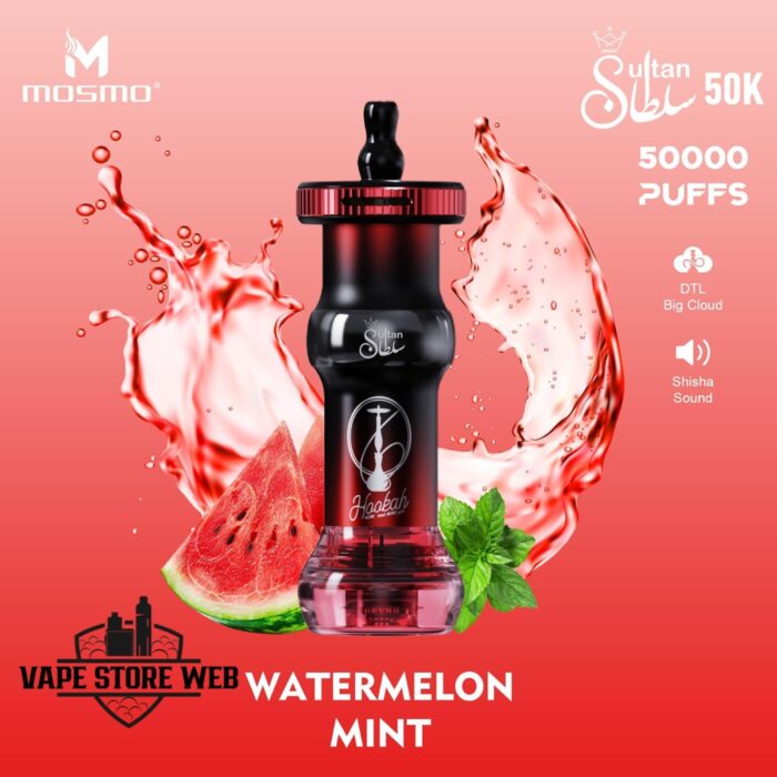 mosmo sultan 50k puffs shisha style 50mg disposable vape in dubai watermelon mint