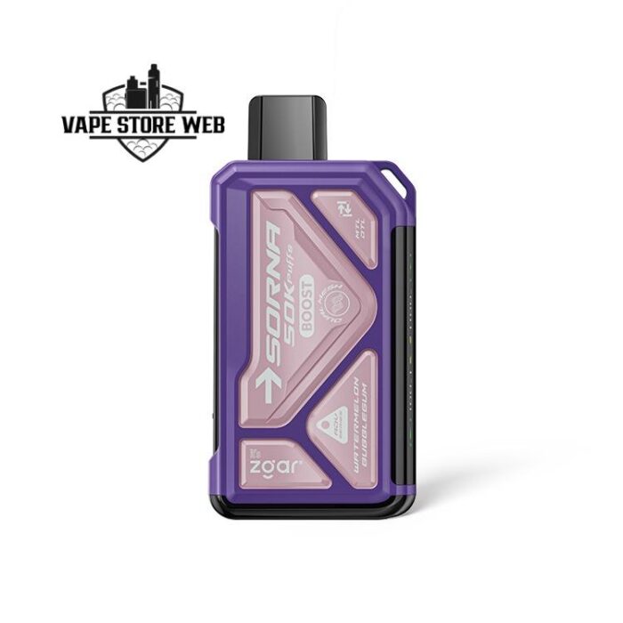 zgar sorna 50k puffs disposable vape in dubai watermelon bubblegum