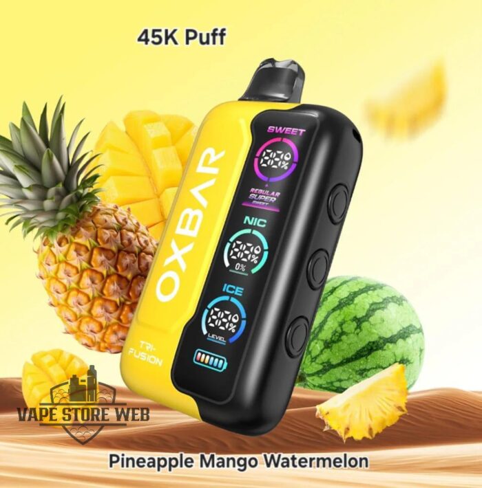 Oxbar TRI Fusion 45000 Puffs 50mg Nicotine in Dubai Pineapple Mango Watermelon