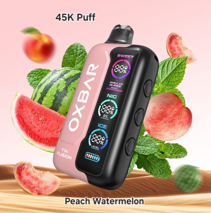 Oxbar TRI Fusion 45000 Puffs Disposable Vape in Dubai Peach Watermelon