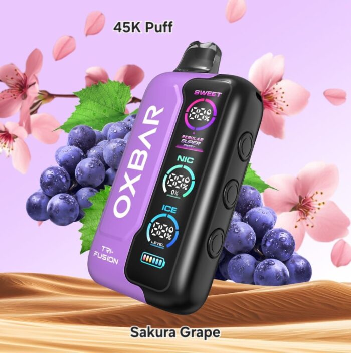 Oxbar TRI Fusion 45000 Puffs Disposable Vape in Dubai Sakura Grape