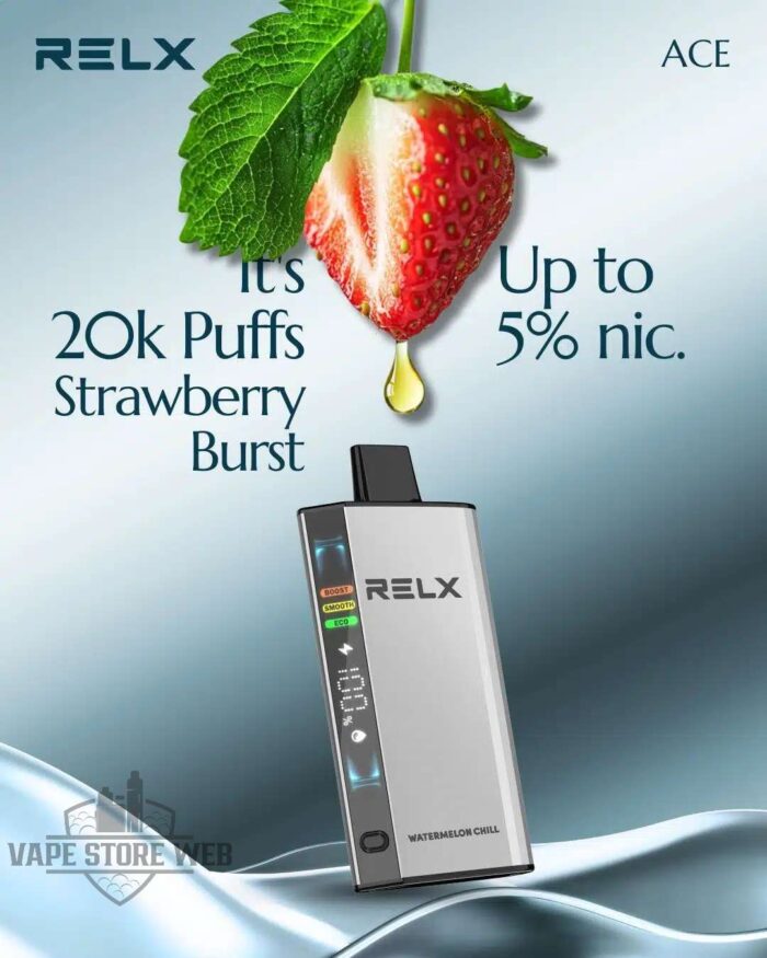 Relx ACE 20000puffs 20mg Disposable Vape Strawberry burst