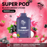 Tugboat Super 16000 Pod Cartridges Disposable Vape Blackcurrent-Lychee