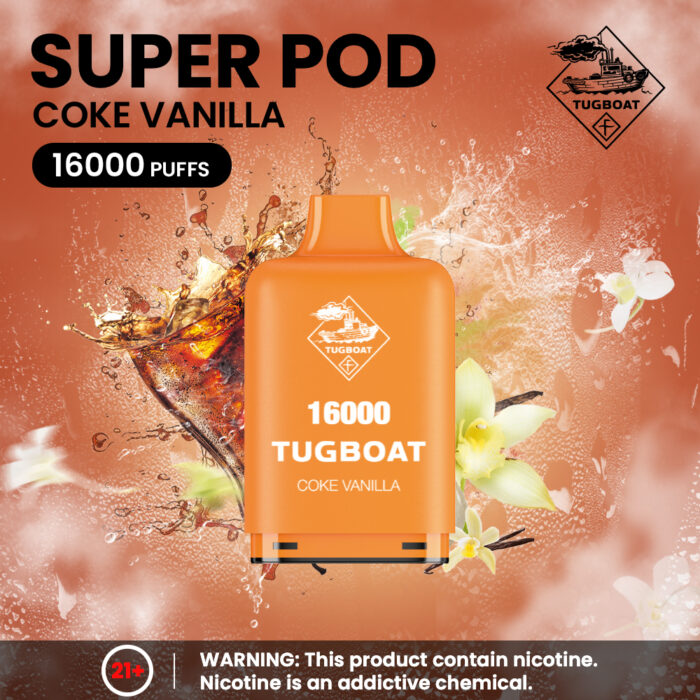 Tugboat Super 16000 Pod Cartridges Disposable Vape Coke-Vanilla