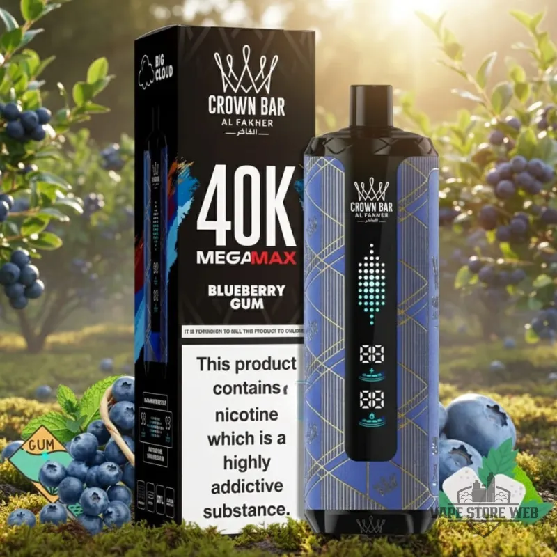Al Fakher Crown Bar Mega Max 40K Disposable Vape in Dubai 5 Al Fakher Crown Bar Mega Max 40k Disposable Vape In Dubai Blueberry Gum