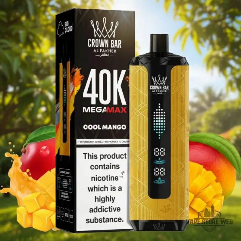 Al Fakher Crown Bar Mega Max 40K Disposable Vape in Dubai 7 Al Fakher Crown Bar Mega Max 40k Disposable Vape In Dubai Cool Mango