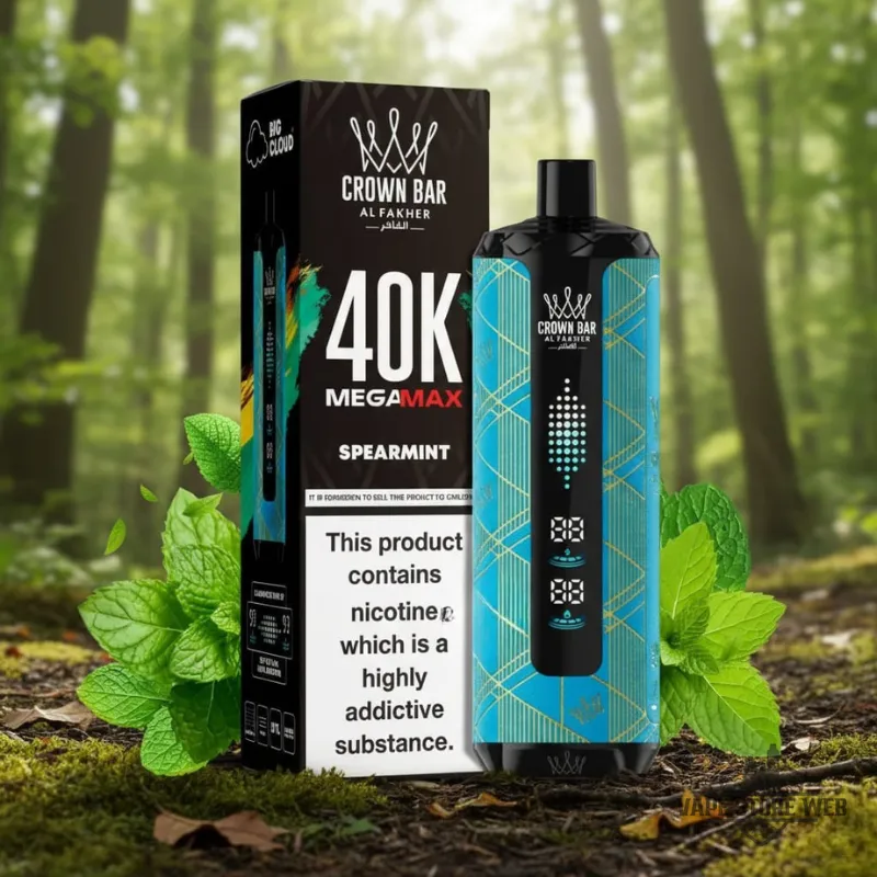 Al Fakher Crown Bar Mega Max 40K Disposable Vape in Dubai 17 Al Fakher Crown Bar Mega Max 40k Disposable Vape In Dubai Spearmint
