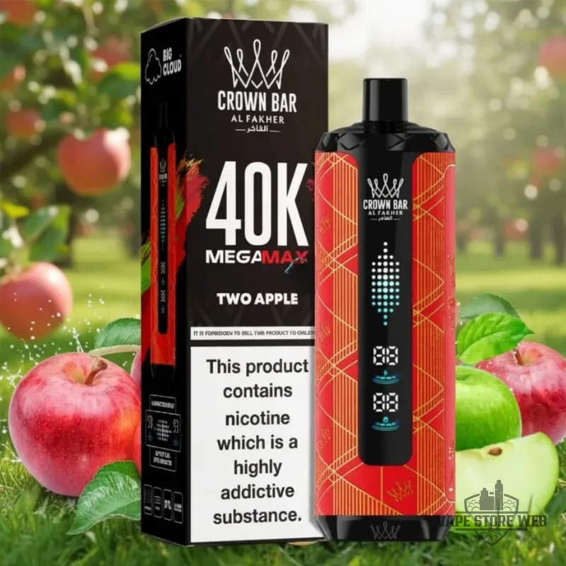 Al Fakher Crown Bar Mega Max 40K Disposable Vape in Dubai 19 Al Fakher Crown Bar Mega Max 40k Disposable Vape In Dubai Two Apple