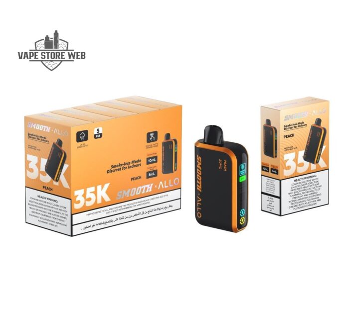 smooth allo 35000 puffs 20mg peach