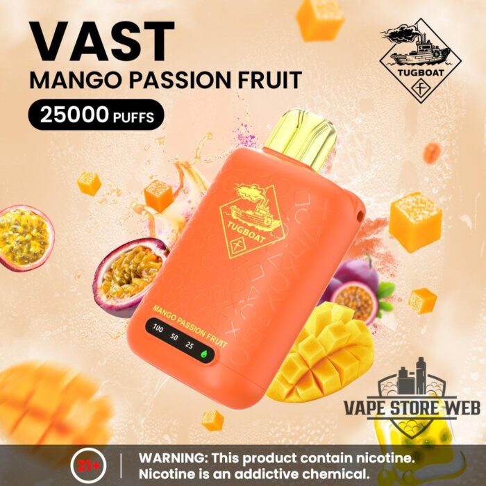tugboat vast 25k 50mg mango passion fruit