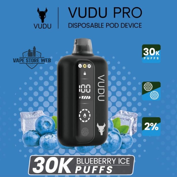 vudu pro 30k puffs 20 mg blueberry ice