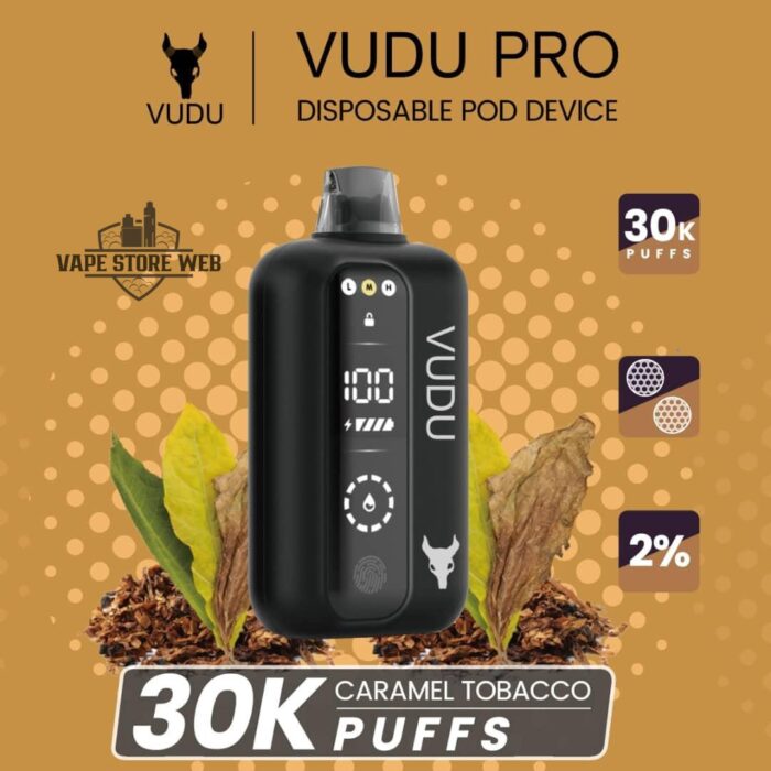 vudu pro 30k puffs 20 mg caramel tobacco
