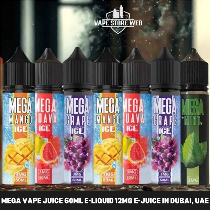 MEGA Vape Juice 60ml E-Liquid 12mg E-Juice in Dubai, UAE MEGA Vape Juice 60ml E-Liquid 12mg E-Juice in Dubai, UAE