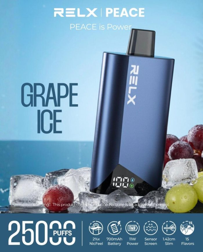 RELX Peace 25k puffs 20MG Disposable Vape in Dubai Grape Ice