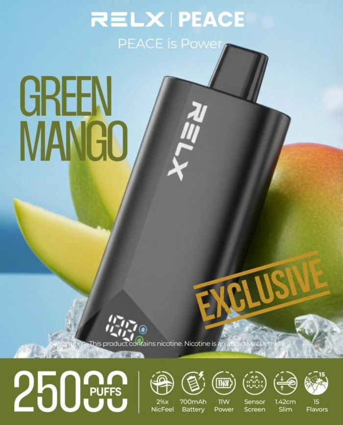 RELX Peace 25k puffs 20MG Disposable Vape in Dubai Green Mango