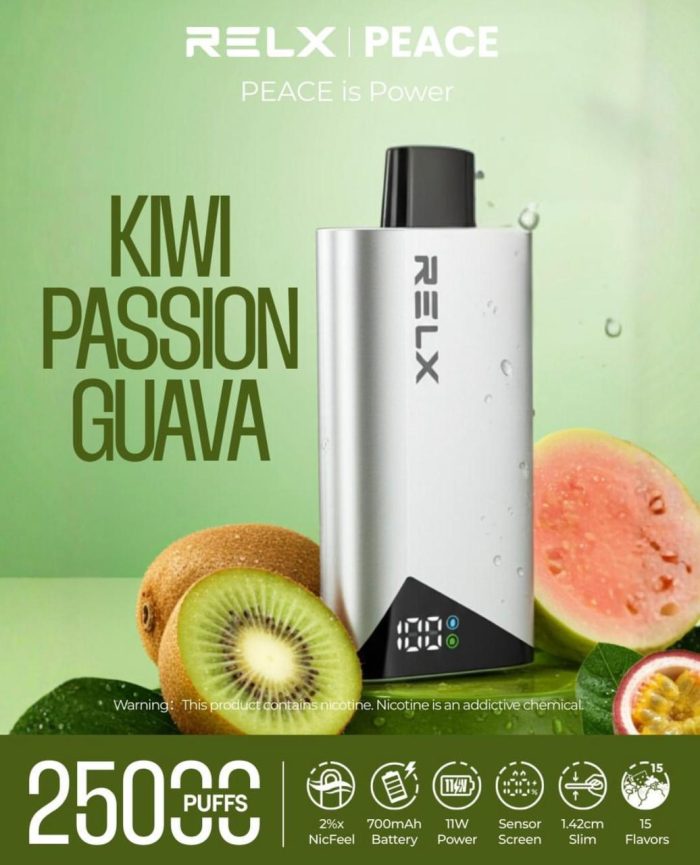 RELX Peace 25k puffs 20MG Disposable Vape in Dubai Kiwi Passion Guava