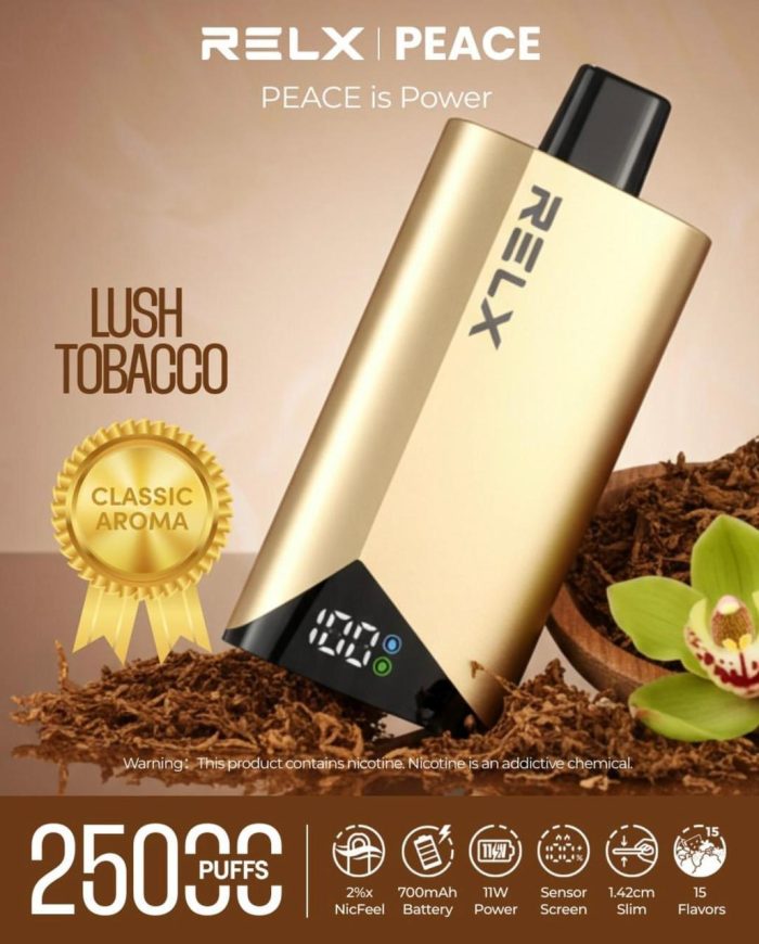 RELX Peace 25k puffs 20MG Disposable Vape in Dubai Lush Tobacco