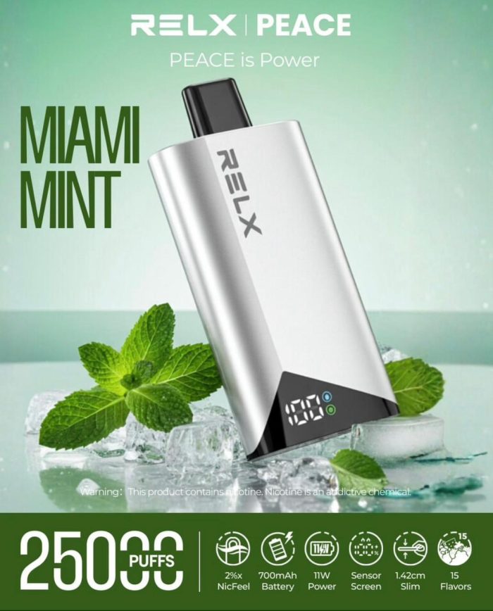 RELX Peace 25k puffs 20MG Disposable Vape in Dubai Miami Mint