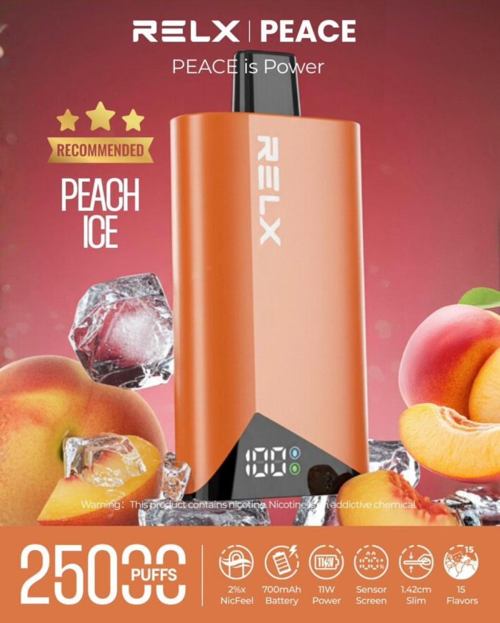 RELX Peace 25k puffs 20MG Disposable Vape in Dubai Peach Ice