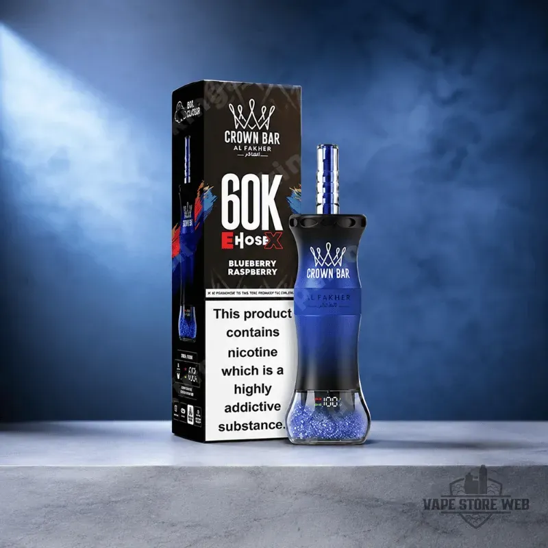 Crown Bar Al Fakher E Hose X 60000 Puffs 6mg nicotine 0.6 resistance shisha in Dubai 23 crown bar al fakher e hose x 60000 puffs 6mg nicotine 06 resistance shisha in dubai blueberry raspberry