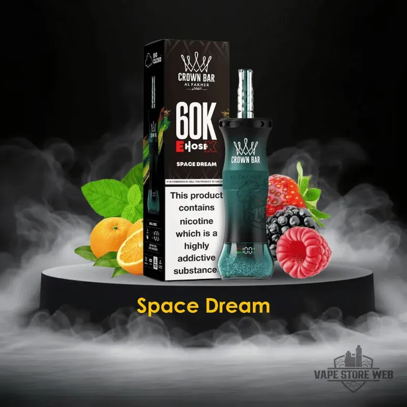 Crown Bar Al Fakher E Hose X 60000 Puffs 6mg nicotine 0.6 resistance shisha in Dubai 27 crown bar al fakher e hose x 60000 puffs 6mg nicotine 06 resistance shisha in dubai space dream