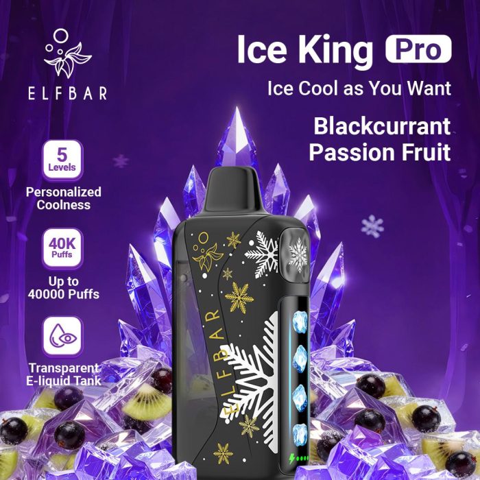 elfbar ice king pro 40000 puffs disposable vape in Dubai balckcurrant passion fruit