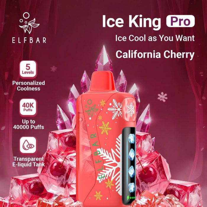elfbar ice king pro 40000 puffs disposable vape in Dubai california cherry