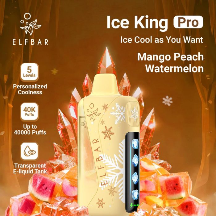 elfbar ice king pro 40000 puffs disposable vape in Dubai mango peach watermelon