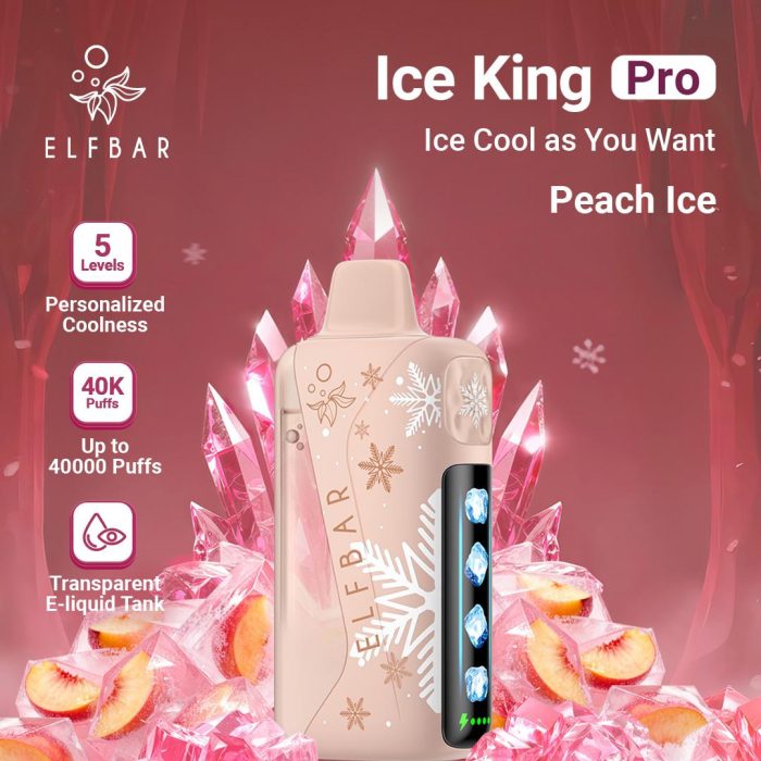 elfbar ice king pro 40000 puffs disposable vape in Dubai peach ice