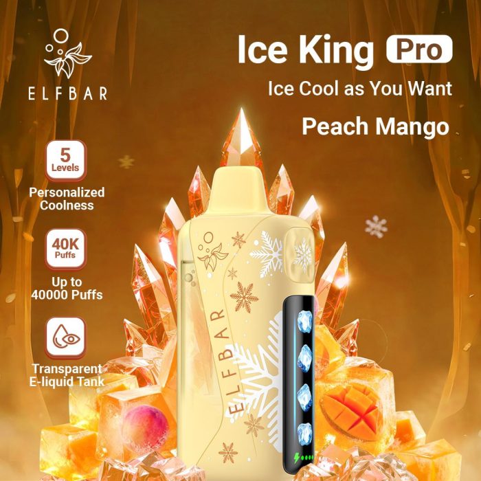 elfbar ice king pro 40000 puffs disposable vape in Dubai peach mango