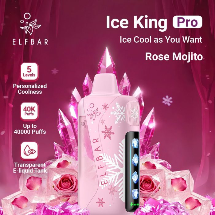 elfbar ice king pro 40000 puffs disposable vape in Dubai rose mojito