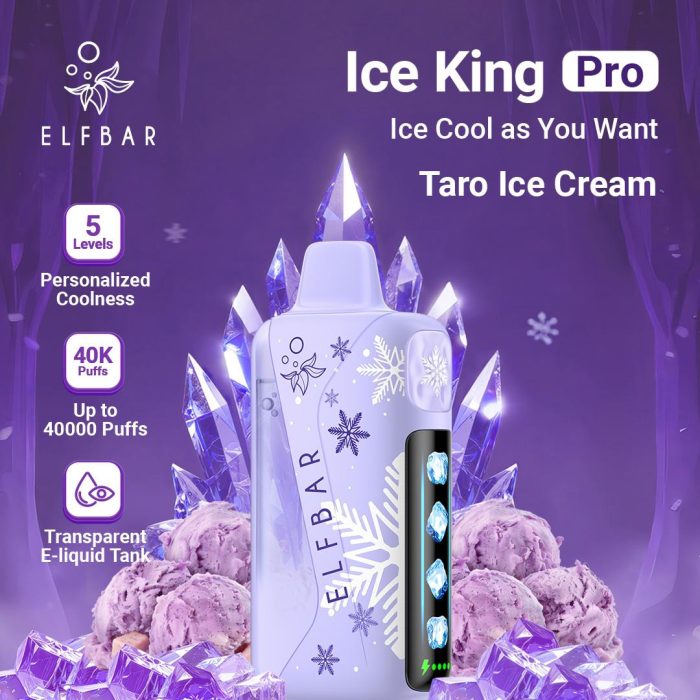 elfbar ice king pro 40000 puffs disposable vape in Dubai taro ice cream
