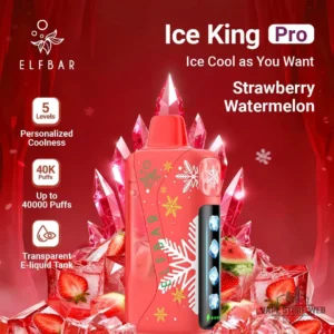 elfbar ice king pro up to 40000 puffs 50mg nicotine ice control disposable vape strawberry watermelon
