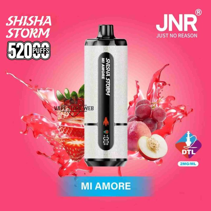 JNR Shisha Storm 52000 Puffs Disposable Vape 2mg DTL in the UAE mi amore