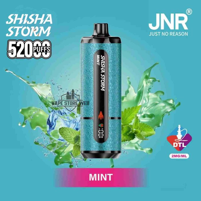 JNR Shisha Storm 52000 Puffs Disposable Vape 2mg DTL in the UAE mint