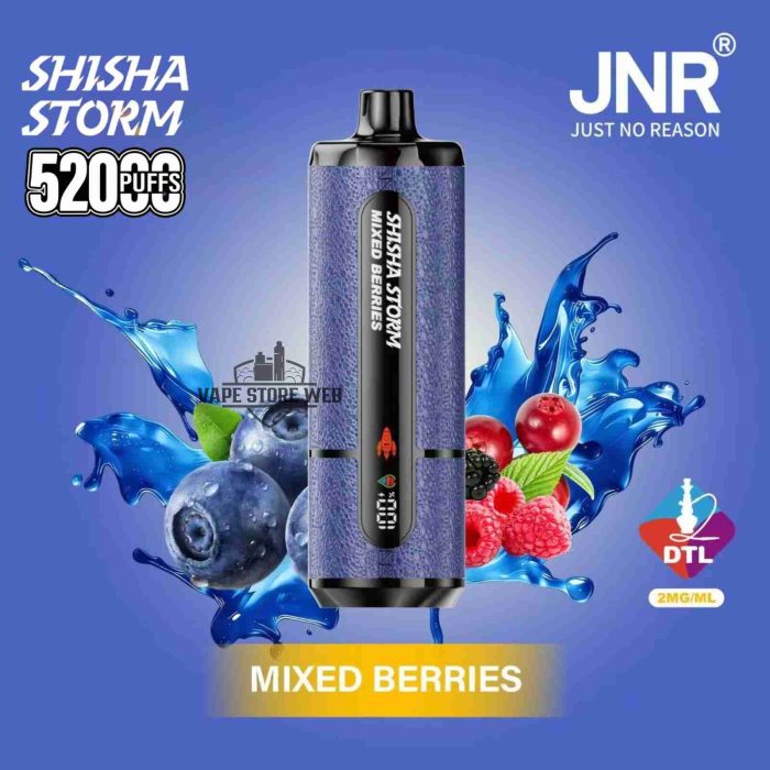 JNR Shisha Storm 52000 Puffs Disposable Vape 2mg DTL in the UAE mixed berries