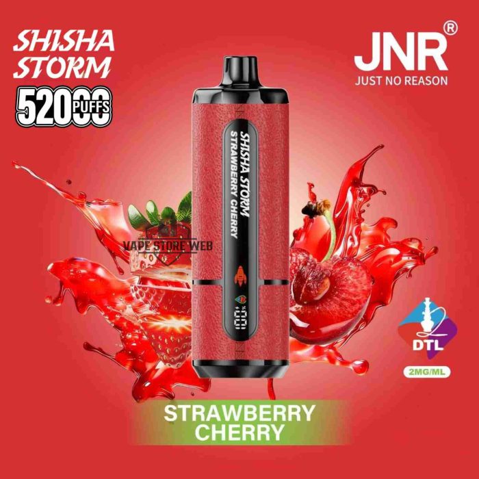 JNR Shisha Storm 52000 Puffs Disposable Vape 2mg DTL in the UAE strawberry cherry