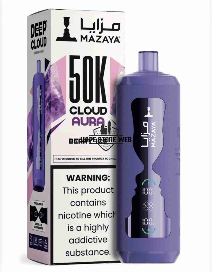MAZAYA CLOUD AURA 50K Disposable Vape in Dubai berry ice