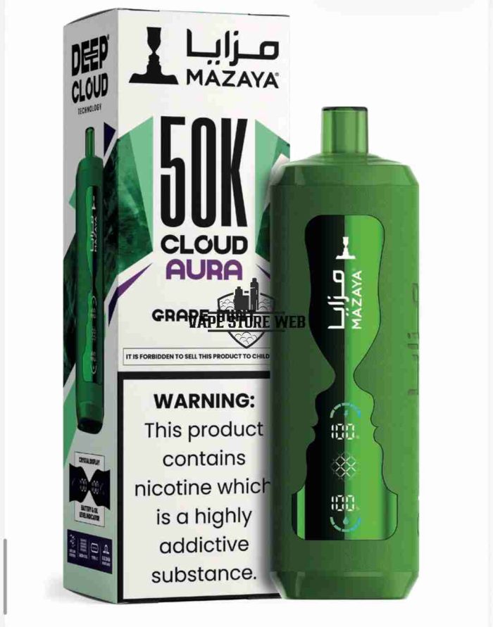MAZAYA CLOUD AURA 50K Disposable Vape in Dubai grape mint